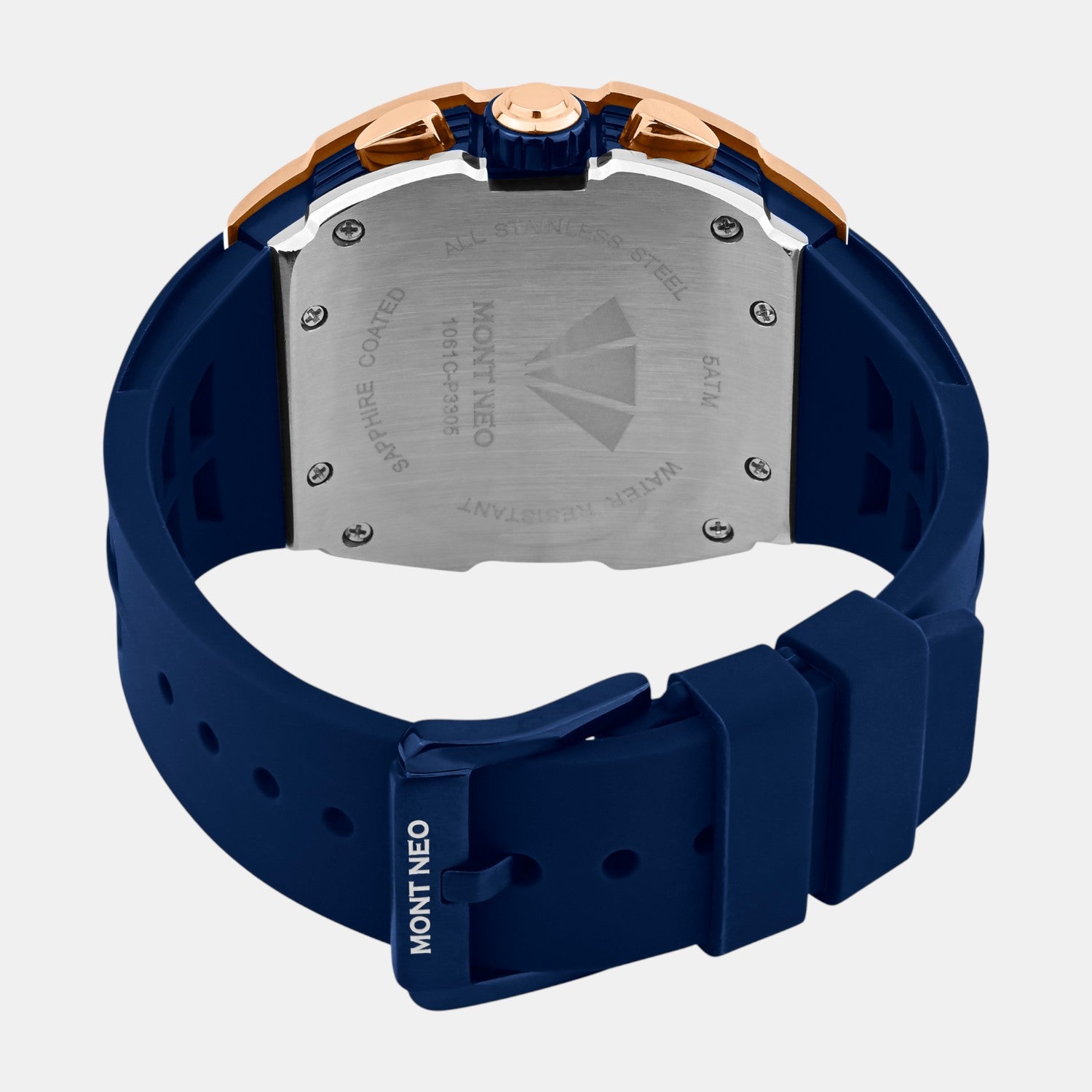 Men Quartz Blue Dial Multi-Function Silicone Watch G1061C-P3305