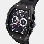 Men Quartz Blue Dial Multi-Function Silicone Watch G1061C-P4405