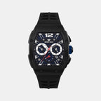 Men Quartz Blue Dial Multi-Function Silicone Watch G1061C-P4405
