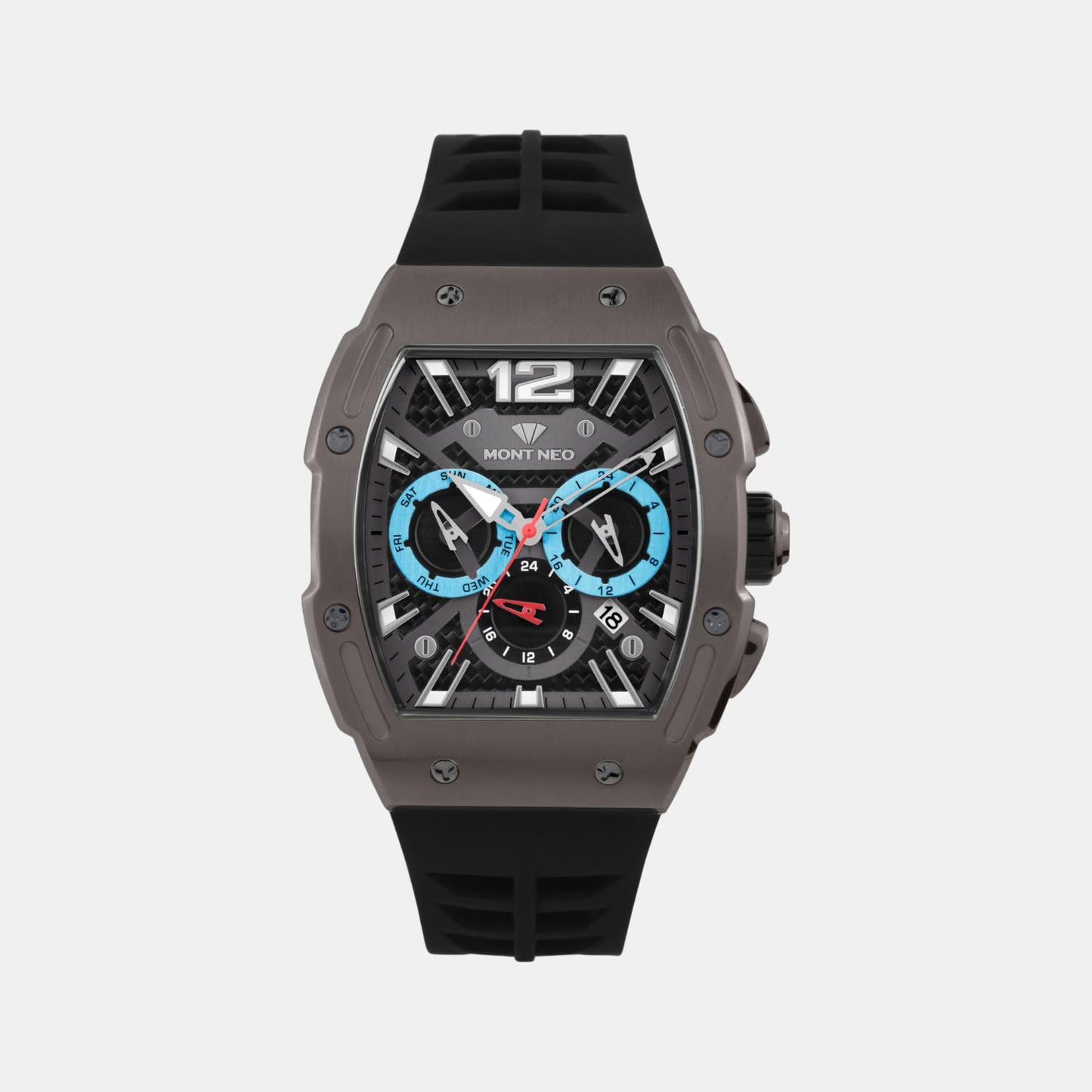 Men Quartz Black Dial Chronograph Silicone Watch G1061C-P8804