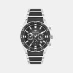 Men Quartz Black Dial Multi-Function Metal Watch 1062M-M1404