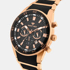 Men Quartz Black Dial Multi-Function Metal Watch G1062M-M2404