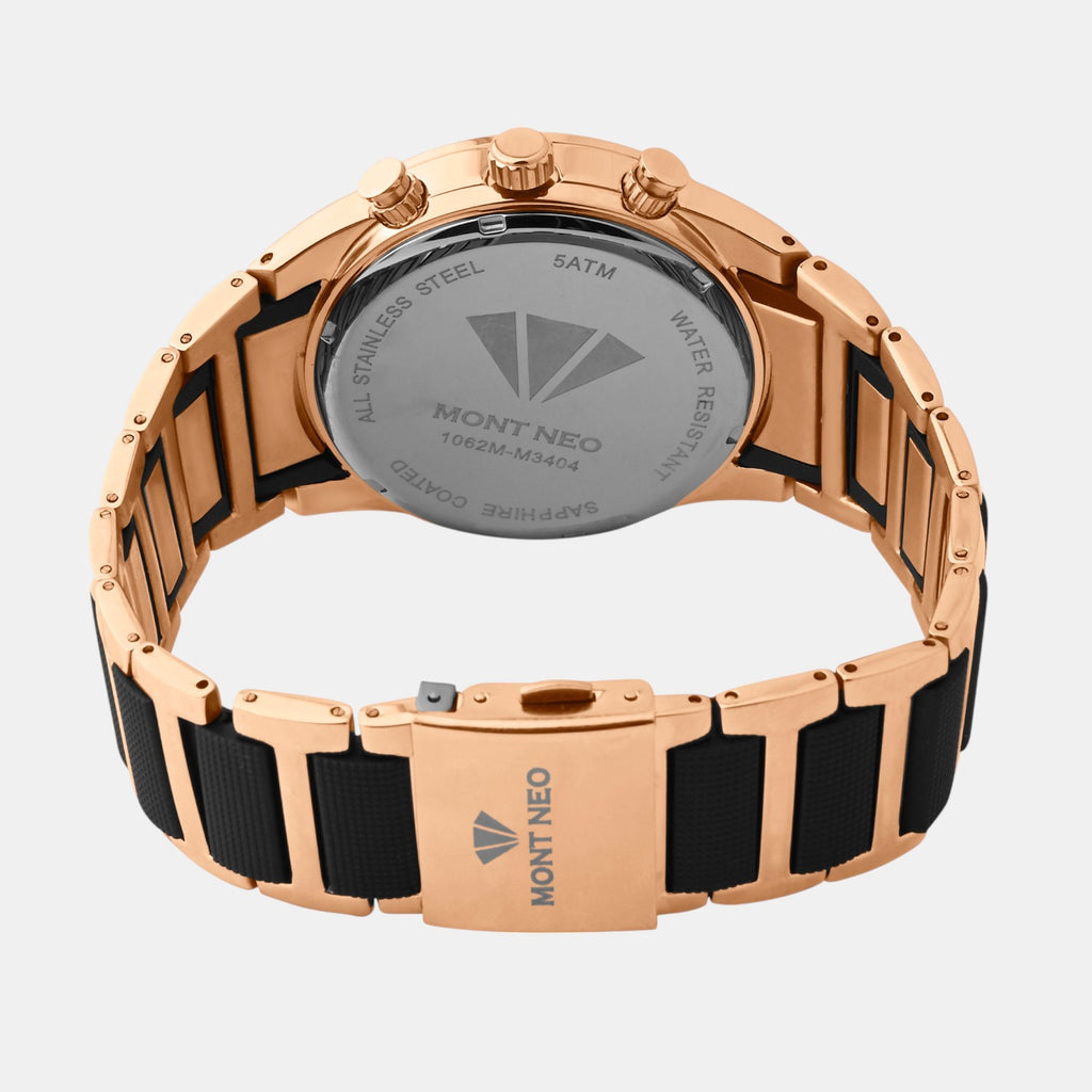 Men Quartz Black Dial Multi-Function Metal Watch G1062M-M2404