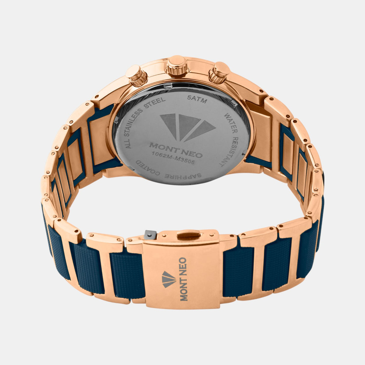 Men Quartz Blue Dial Multi-Function Metal Watch G1062M-M3505