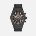 Men Quartz Black Dial Multi-Function Metal Watch 1062M-M4404