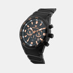 Men Quartz Black Dial Multi-Function Metal Watch 1062M-M4404