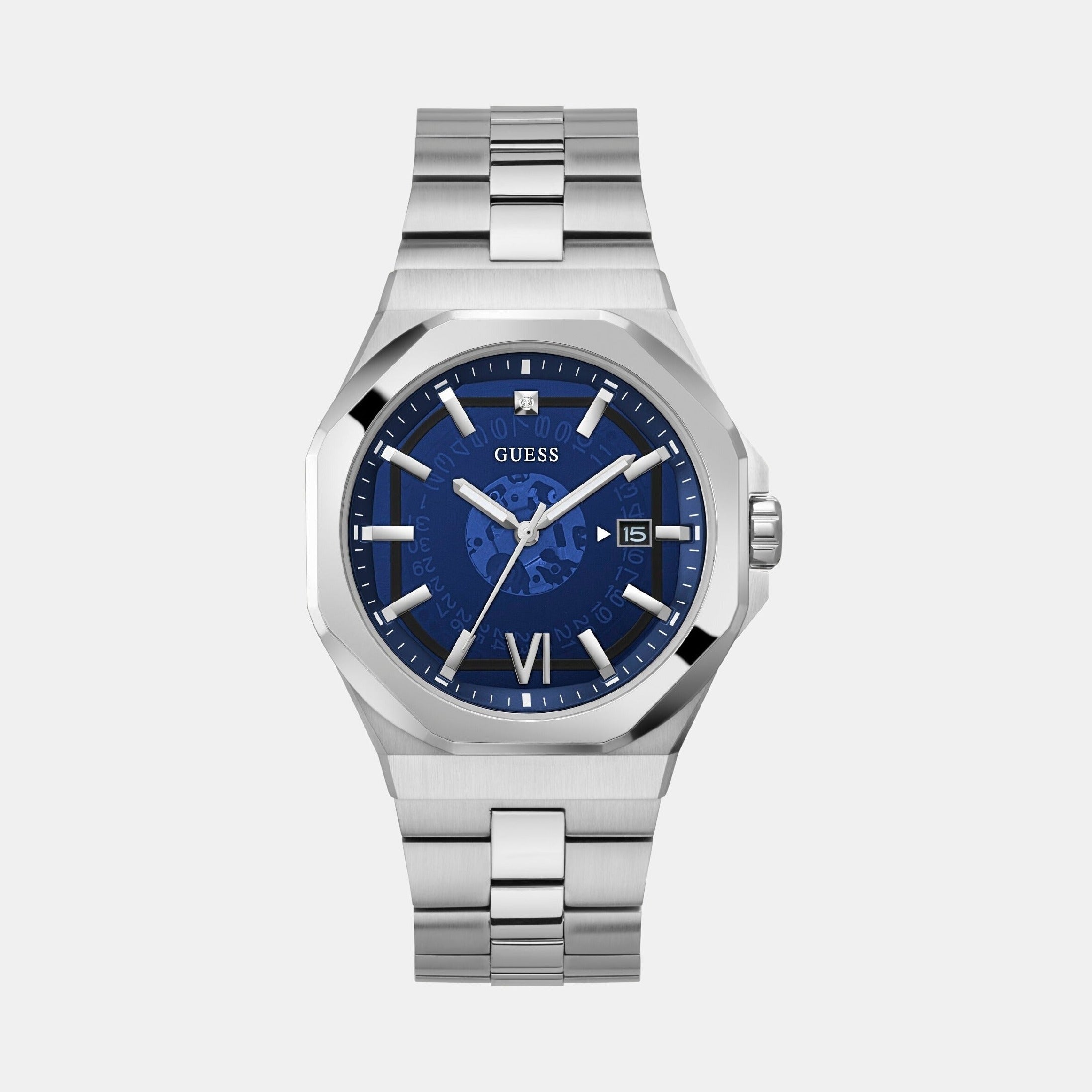 Guess Round Blue Analog watch
