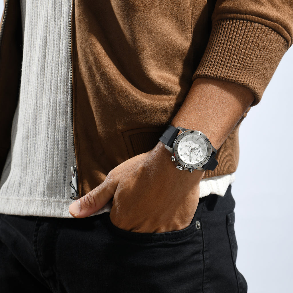 Britime Leather Silver watch