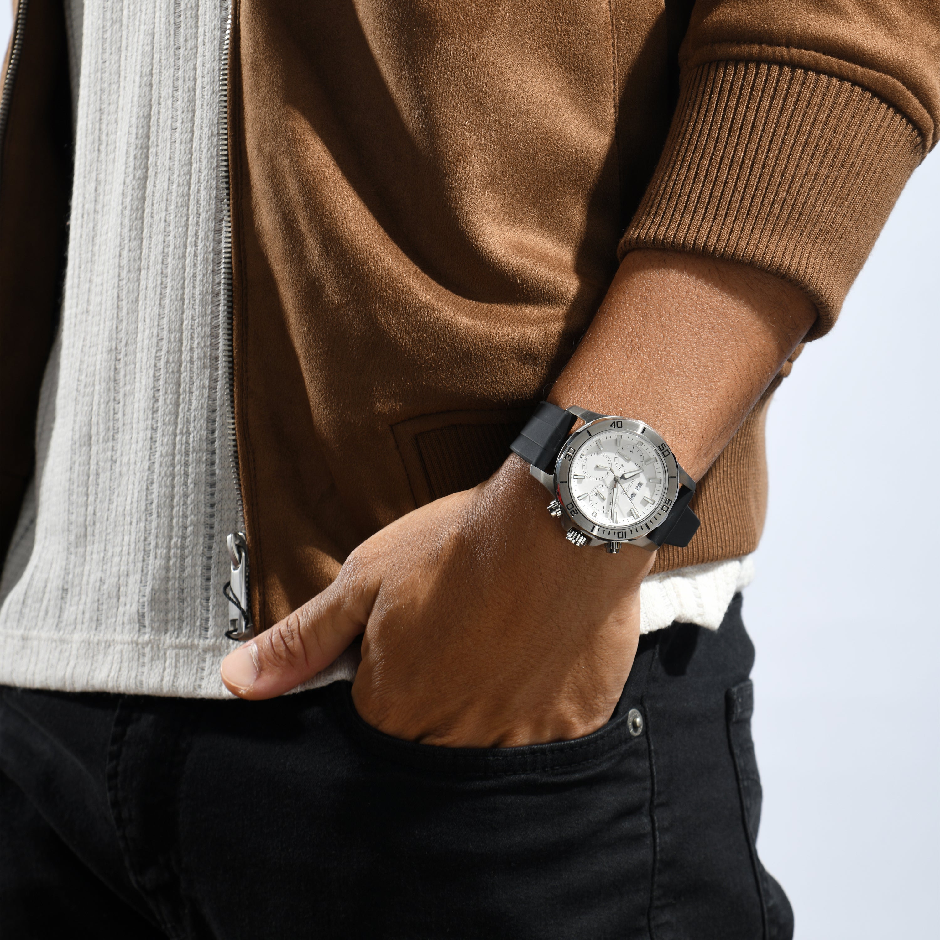 Britime Leather Silver watch