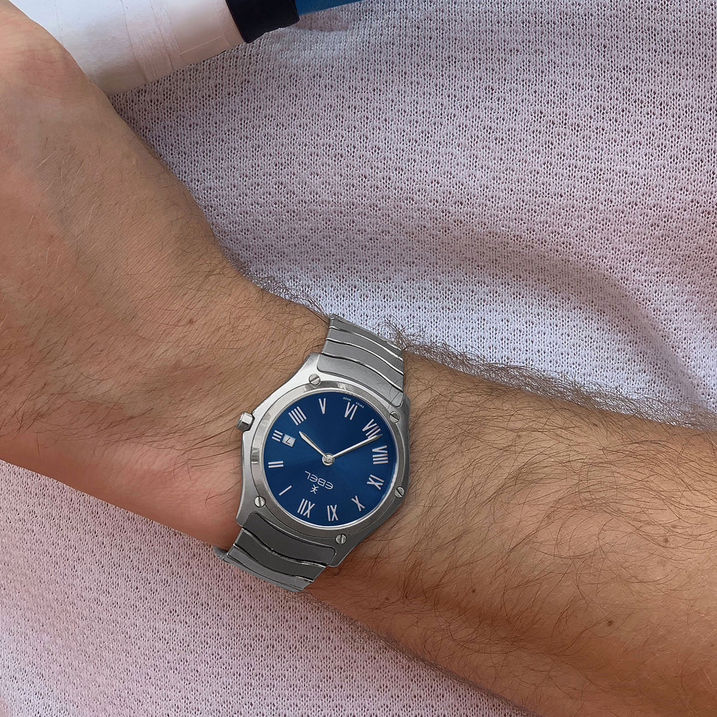 Sport Classic Men Quartz Blue Dial Analog Stainless Steel Watch 1216420A