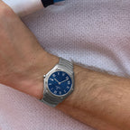 Sport Classic Men Quartz Blue Dial Analog Stainless Steel Watch 1216420A