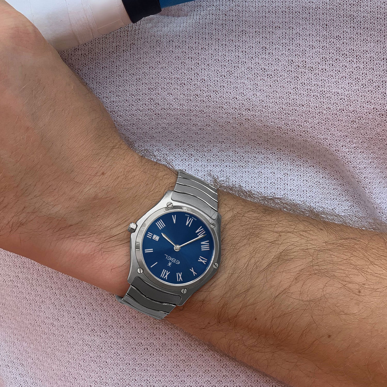 Sport Classic Men Quartz Blue Dial Analog Stainless Steel Watch 1216420A