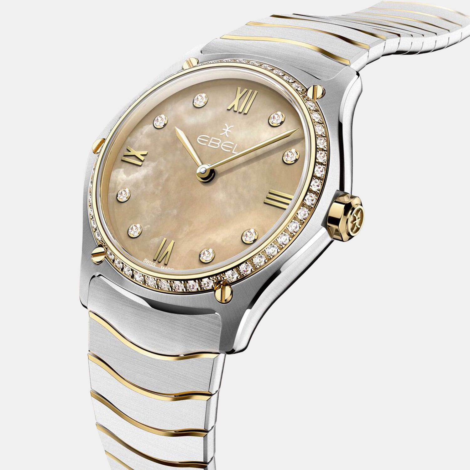 Sport Classic Women Quartz Mother Of Pearl Dial Analog Stainless Steel Watch 1216489A