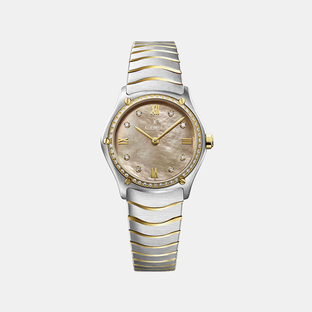 Sport Classic Women Quartz Mother Of Pearl Dial Analog Stainless Steel Watch 1216489A