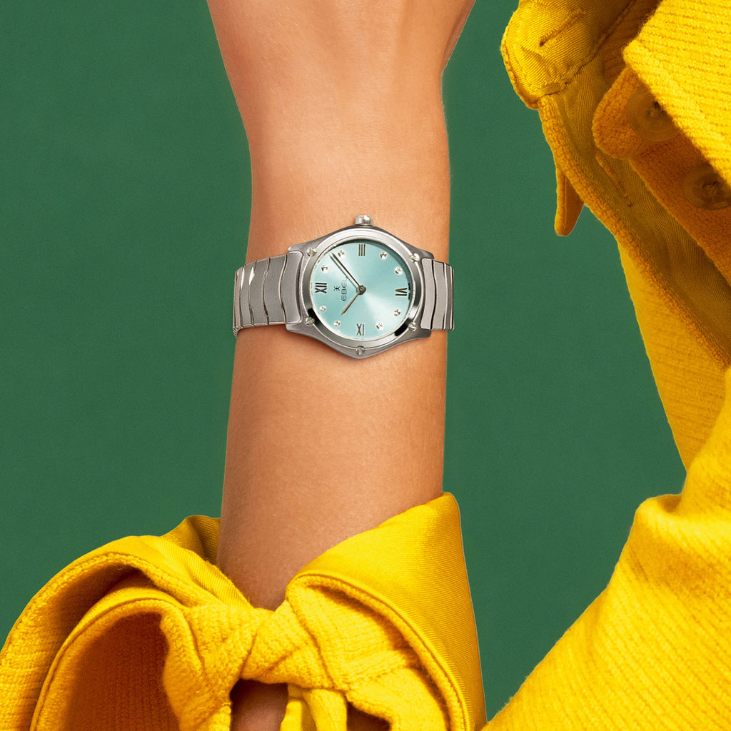 Sport Classic Women Quartz Blue Dial Analog Stainless Steel Watch 1216565