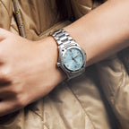 1911 Women Quartz Blue Dial Analog Stainless Steel Watch 1216578