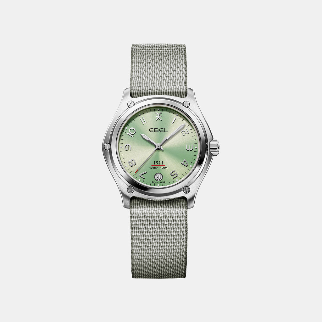 1911 Women Quartz Green Dial Analog Stainless Steel Watch 1216579