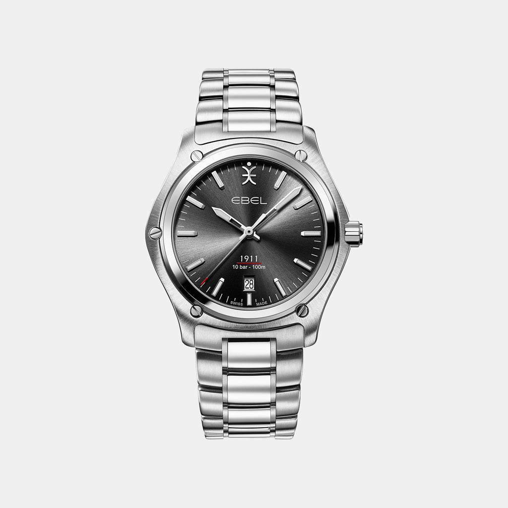 1911 Men Quartz Grey Dial Analog Stainless Steel Watch 1216583