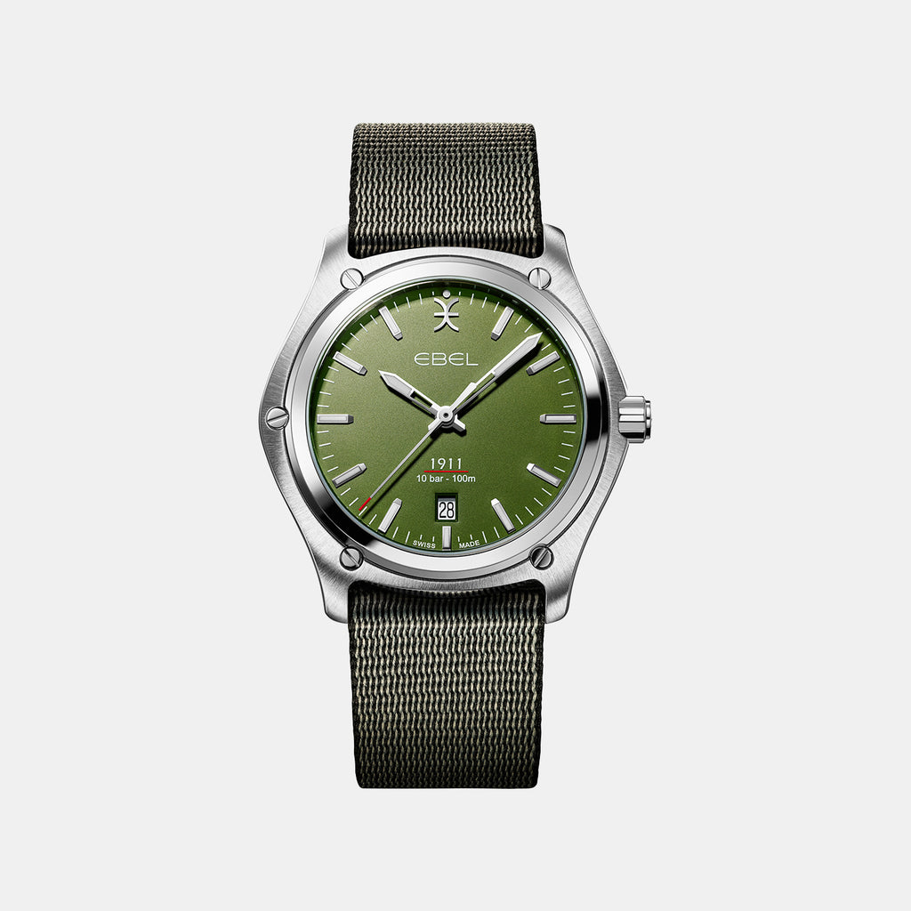 1911 Men Quartz Green Dial Analog Stainless Steel Watch 1216584