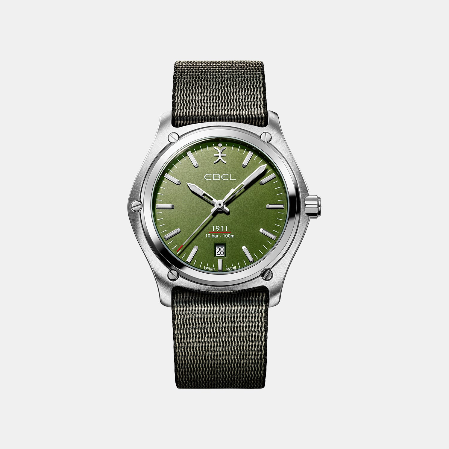 1911 Men Quartz Green Dial Analog Stainless Steel Watch 1216584