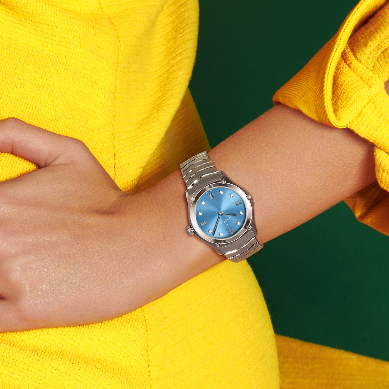 Sport Classic Women Quartz Blue Dial Analog Stainless Steel Watch 1216600
