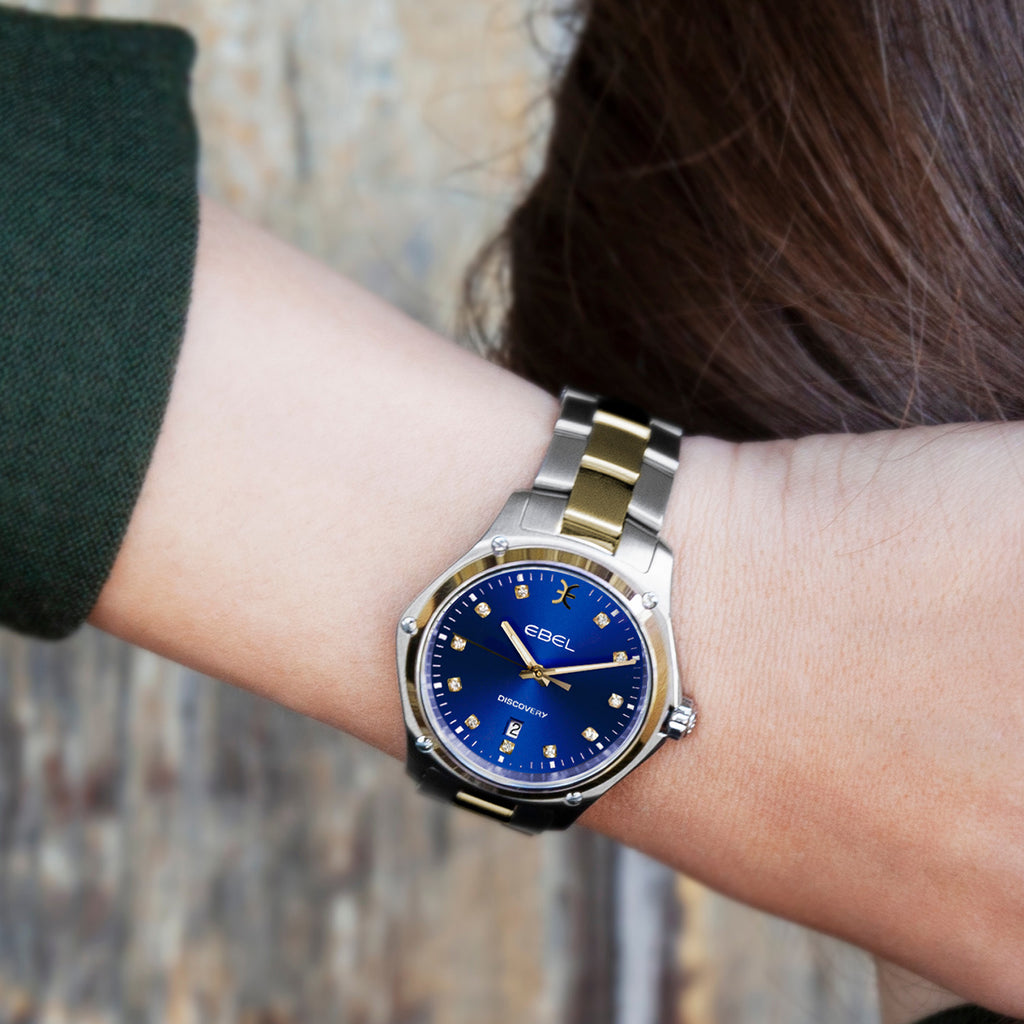 Discovery Women Quartz Blue Dial Analog Stainless Steel Watch 1216620