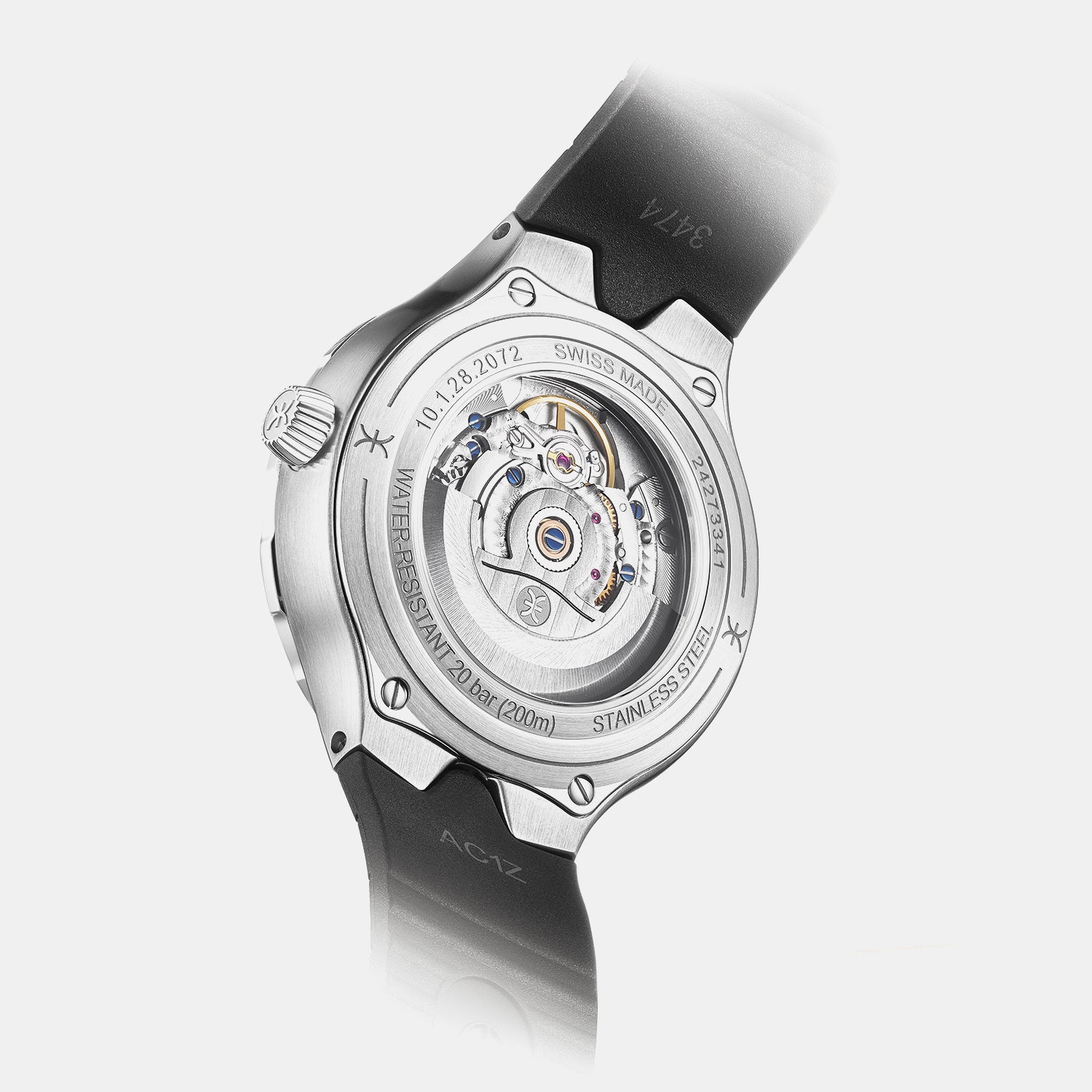 Sportwave Men Automatic Mother Of Pearl Dial Analog Rubber Watch 1216672