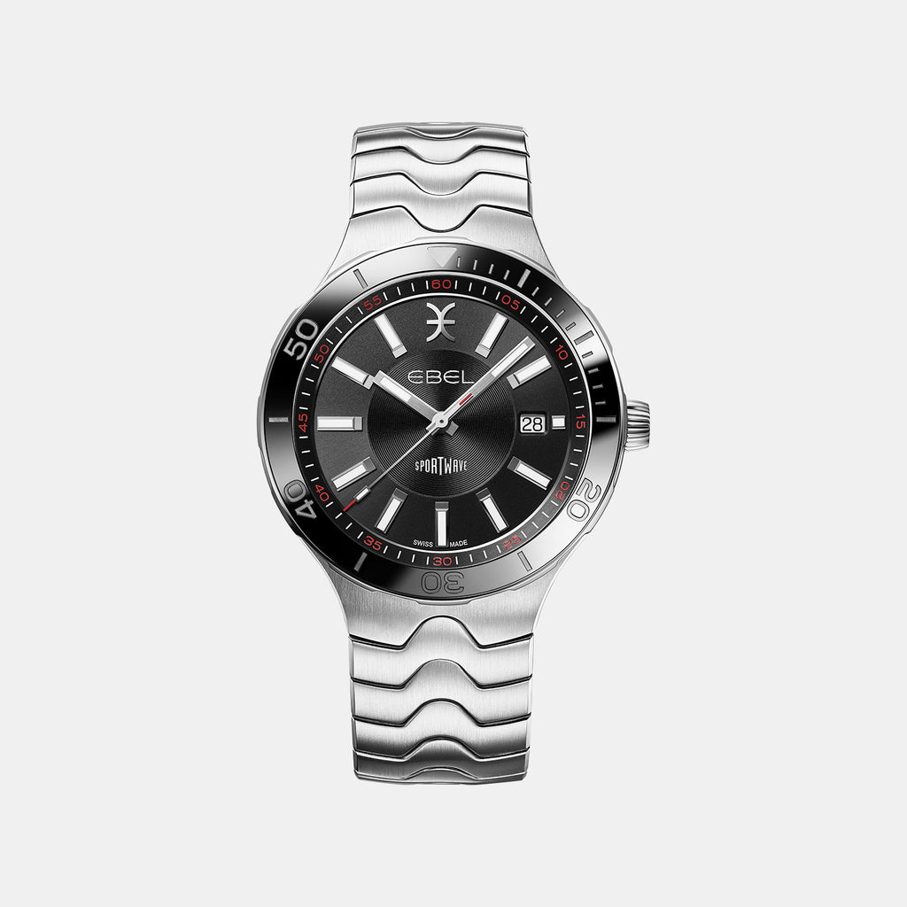 Sportwave Men Automatic Black Dial Analog Stainless Steel Watch 1216673