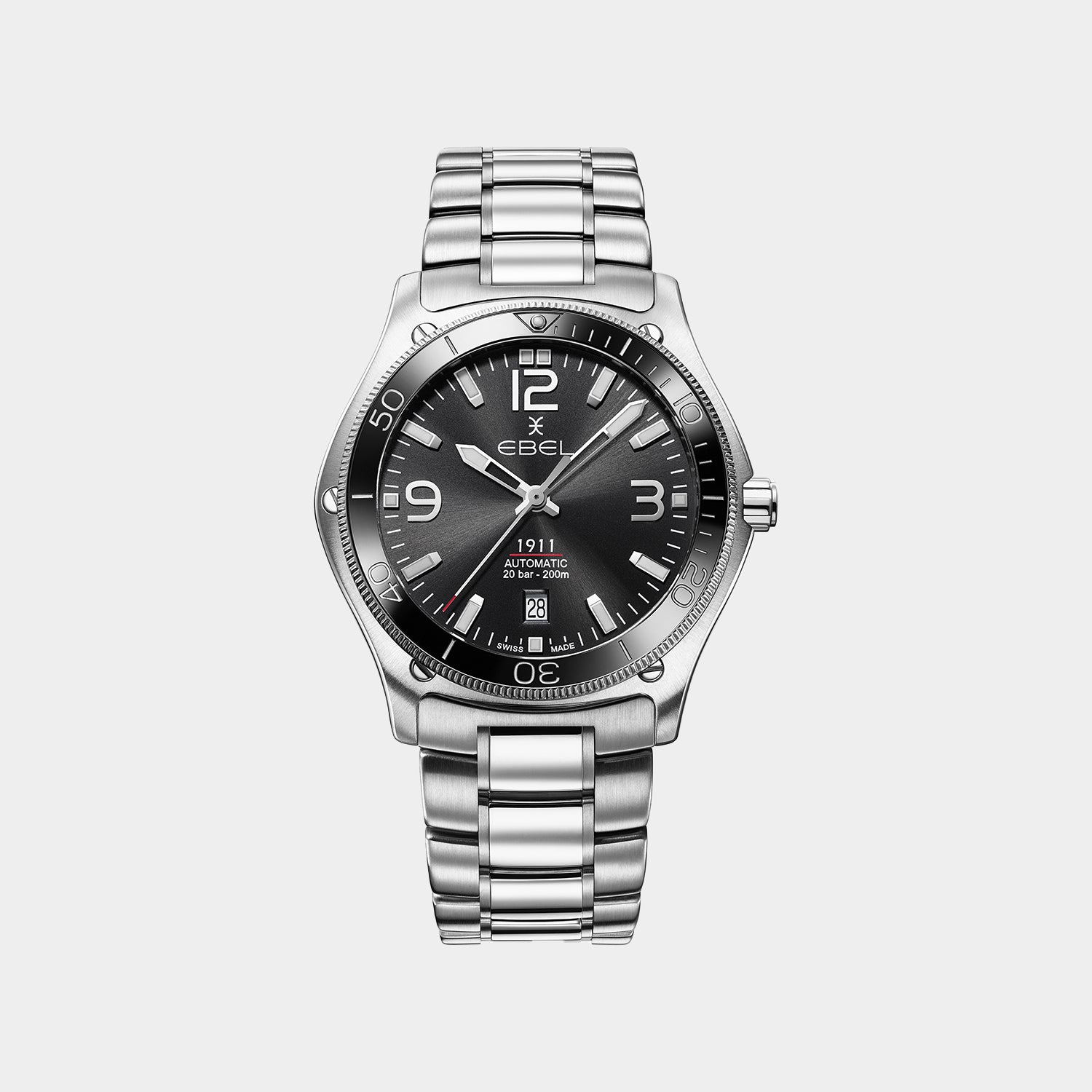 1911 Men Automatic Black Dial Analog Stainless Steel Watch 1216675