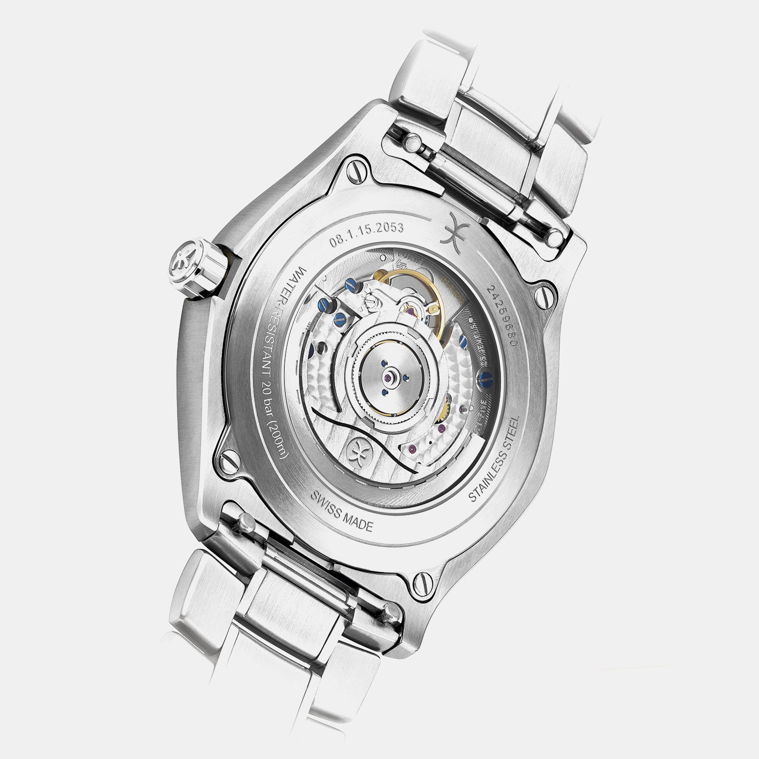 1911 Men Automatic Blue Dial Analog Stainless Steel Watch 1216676