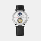 Jupiter Men Automatic Silver Dial Analog Leather Watch 127-L10306