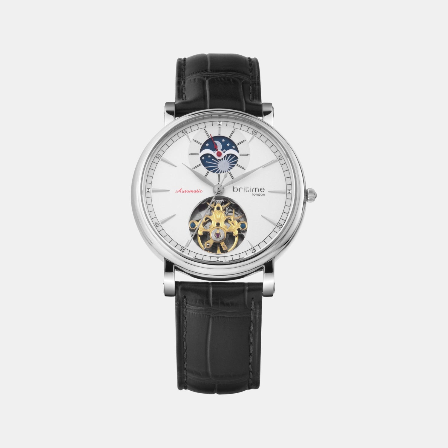 Jupiter Men Automatic Silver Dial Analog Leather Watch 127-L10306