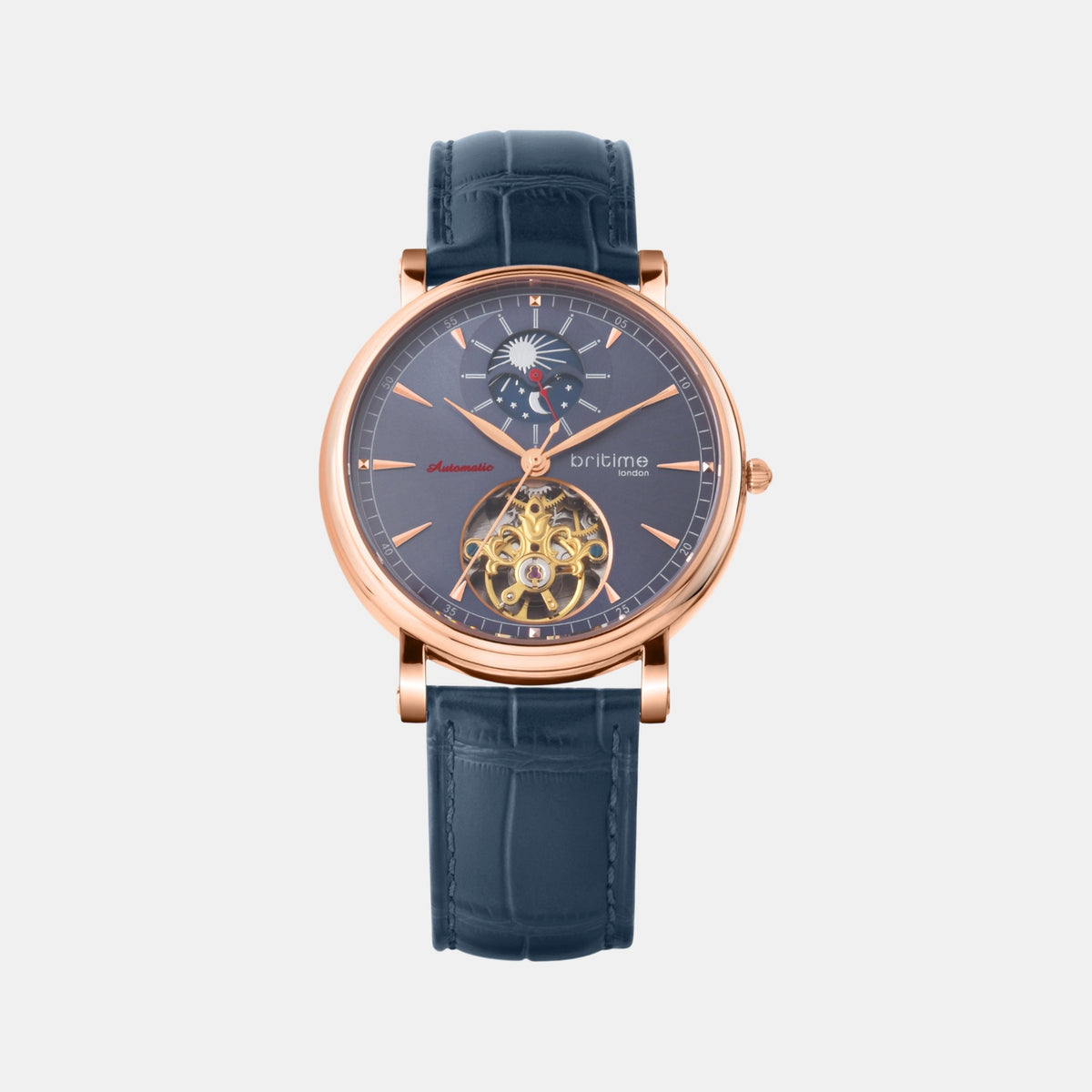 Jupiter Men Automatic Blue Dial Analog Leather Watch 127-L30507
