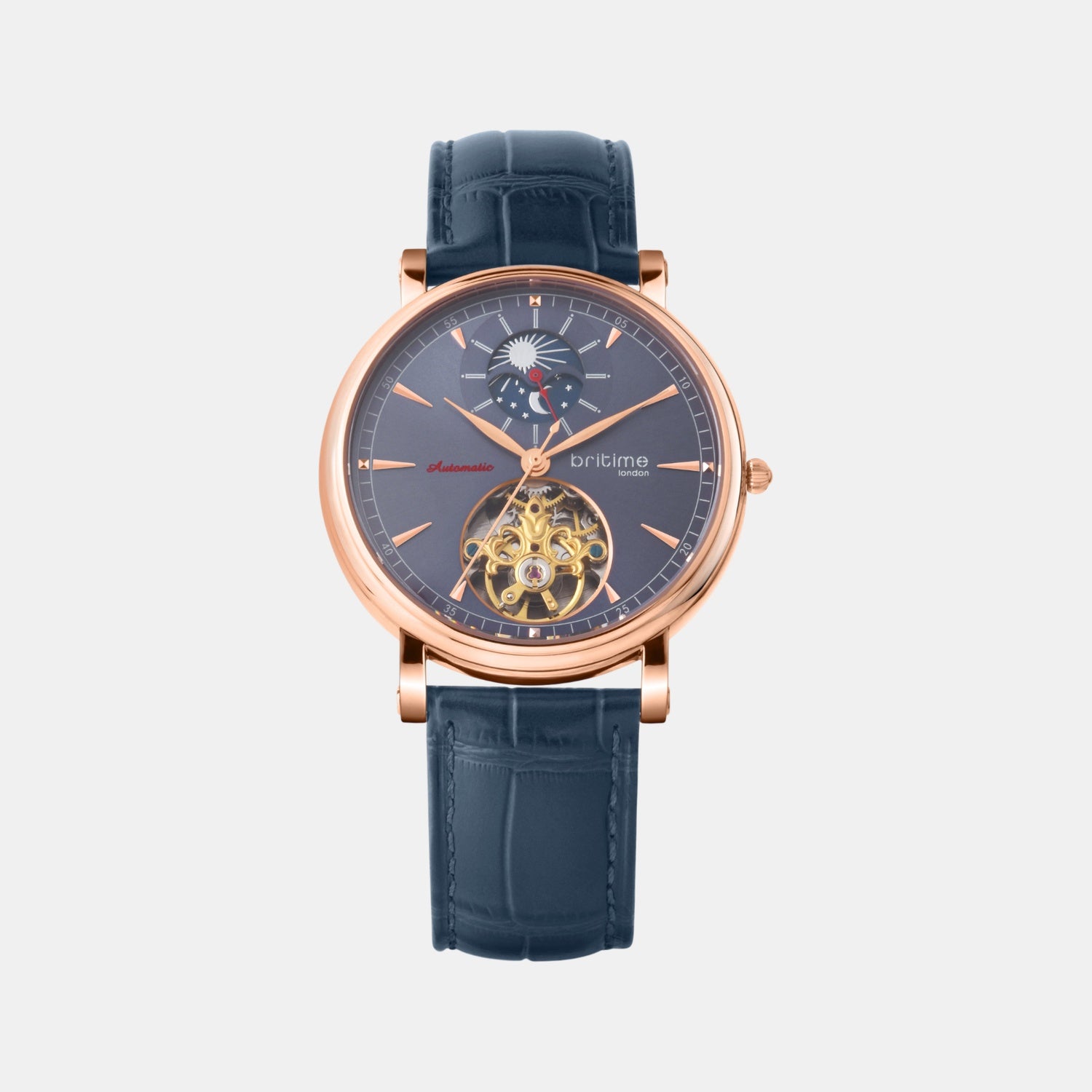 Jupiter Men Automatic Blue Dial Analog Leather Watch 127-L30507