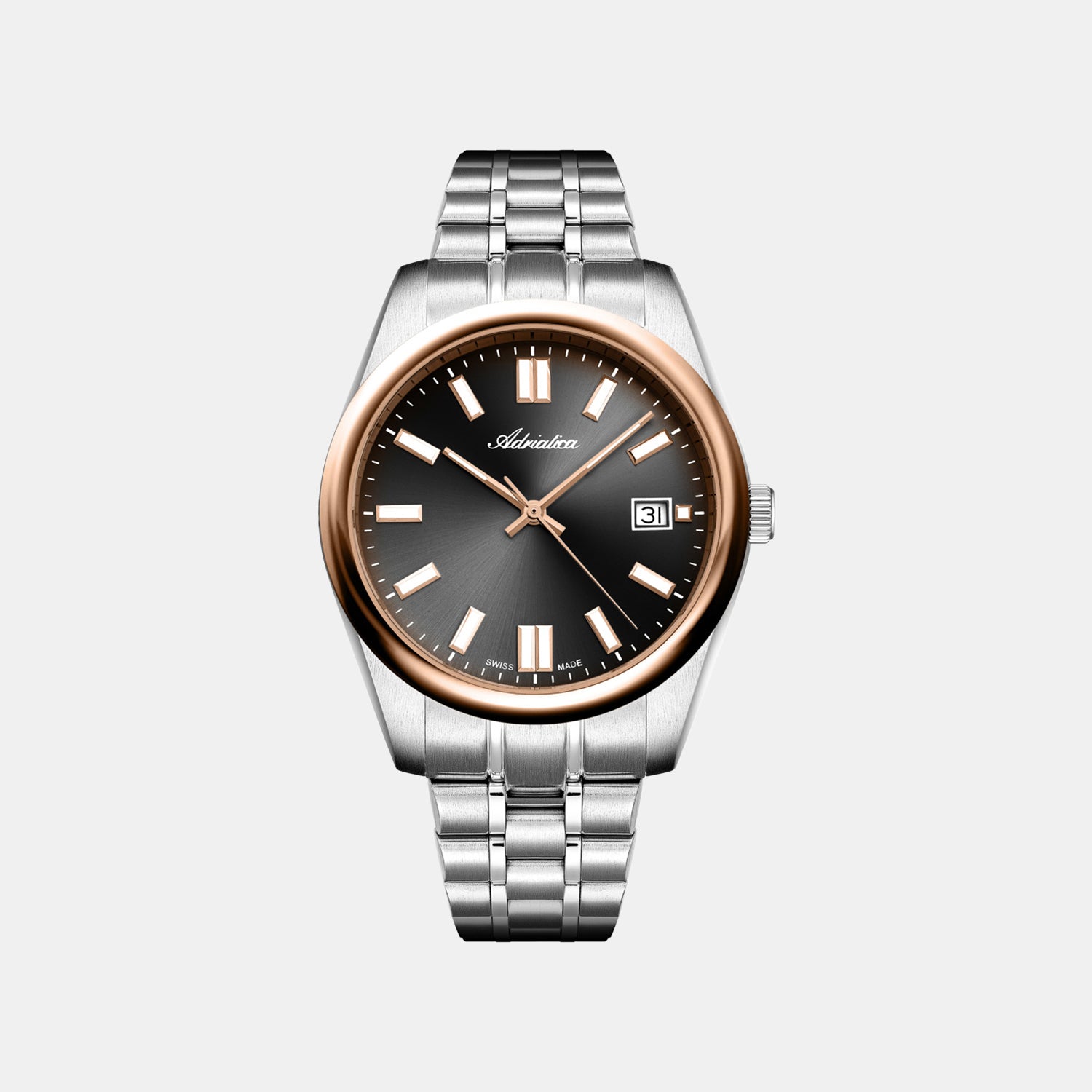 Men Quartz Grey Dial Analog Stainless Steel Watch A1298.R116Q