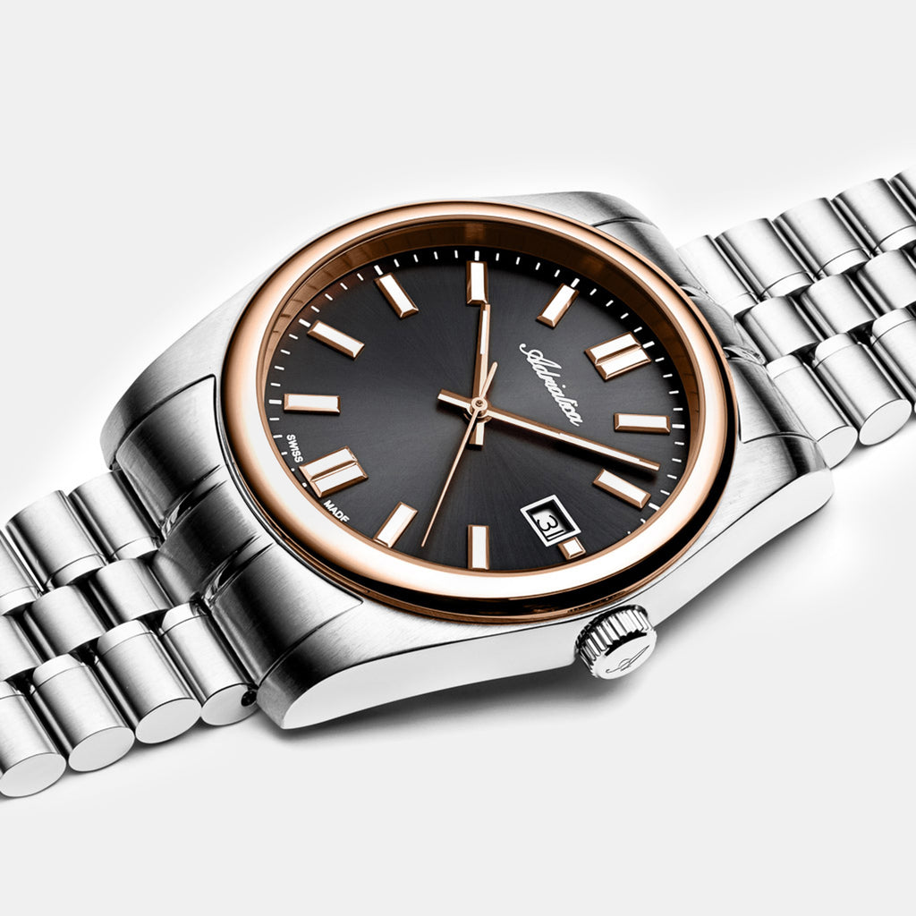 Men Quartz Grey Dial Analog Stainless Steel Watch A1298.R116Q