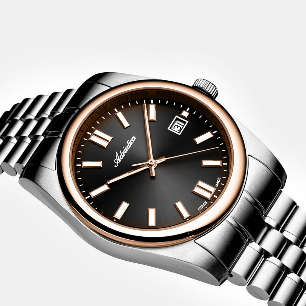 Men Quartz Grey Dial Analog Stainless Steel Watch A1298.R116Q