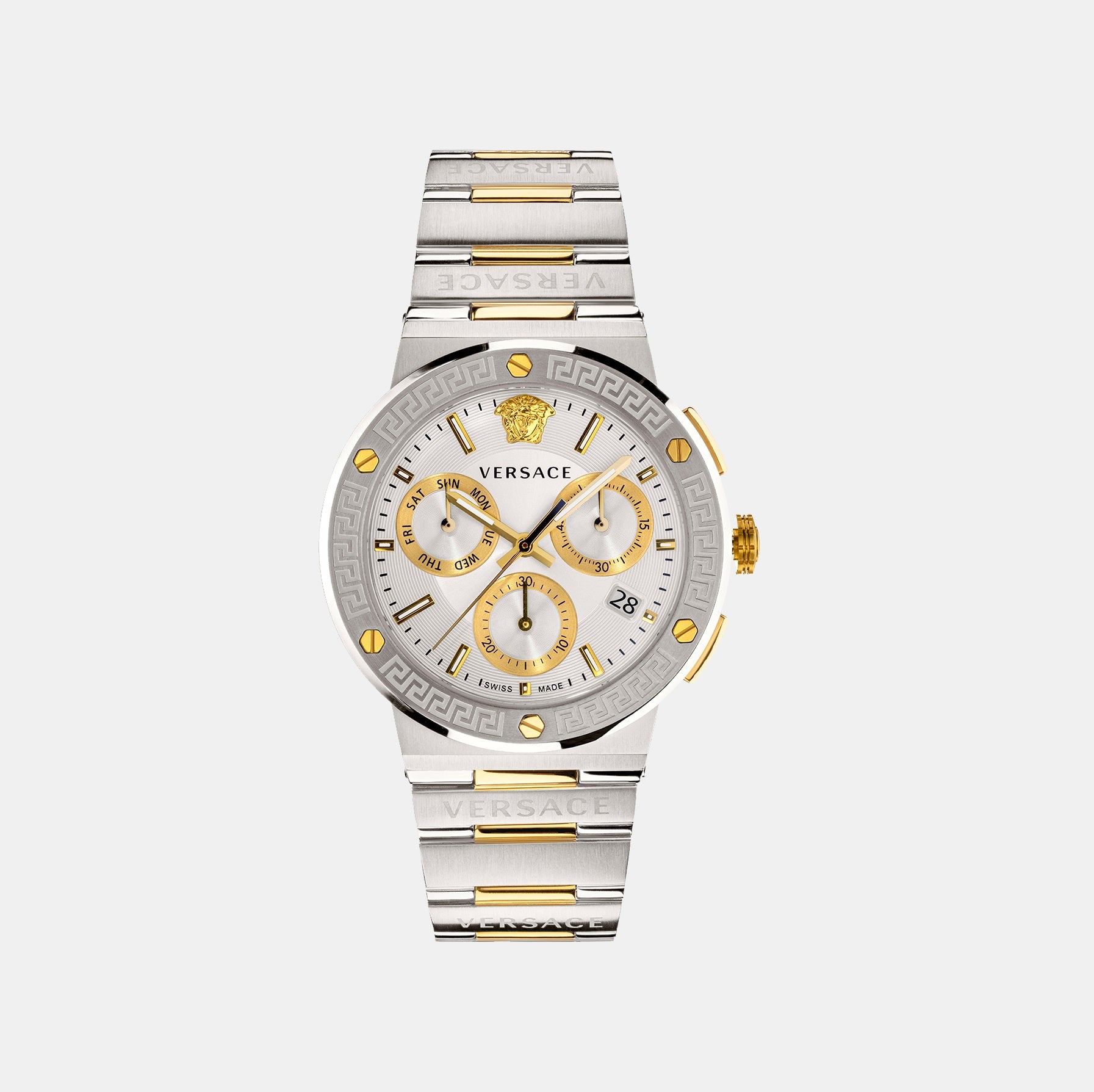 Versace Round Silver Chronograph watch