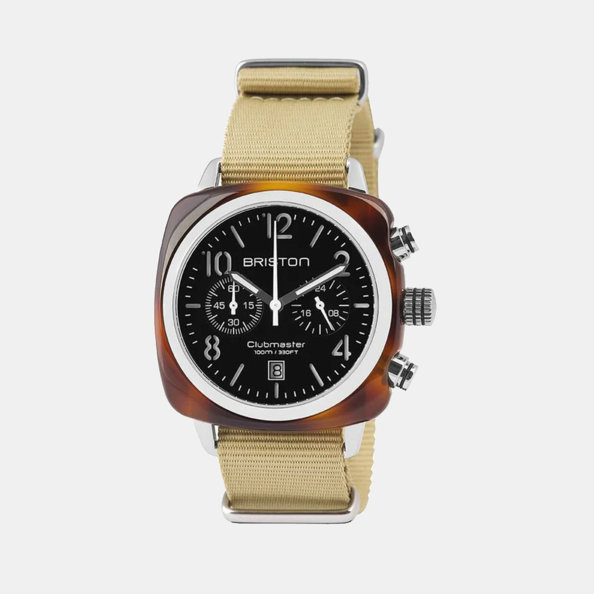 Briston Clubmaster Classic Women Quartz Black Dial Chronograph Nato Watch 13140.SA.T.1.NK-1