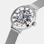 Women Automatic Silver Dial Analog Stainless Steel Watch 137H601