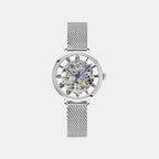 Women Automatic Silver Dial Analog Stainless Steel Watch 137H601