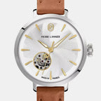 Soline Women Automatic Silver Dial Analog Leather Watch 138F624