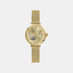 Graphite Men Quartz Gold Dial Analog Stainless Steel Watch 139L542
