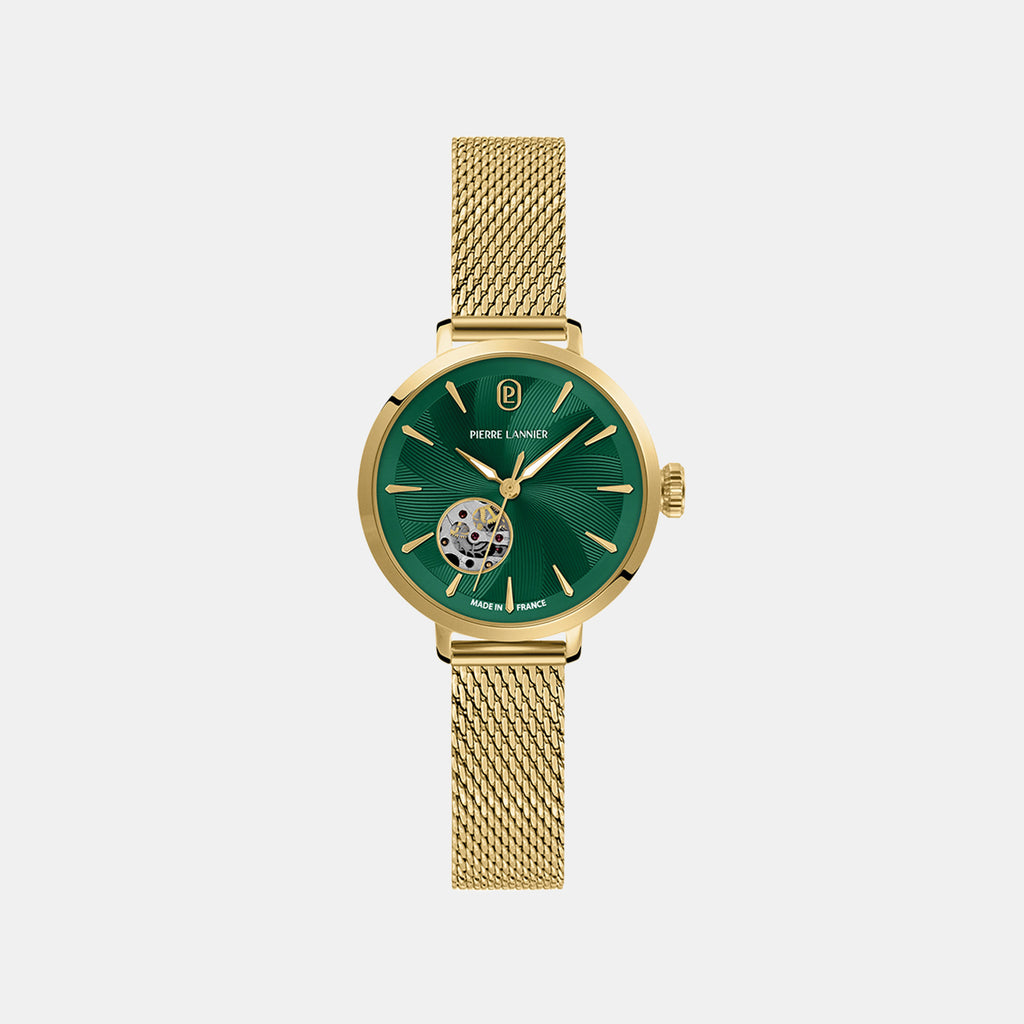Montre Women Automatic Green Dial Analog Stainless Steel Watch 139L572
