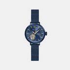 Soline Women Automatic Blue Dial Analog Mesh Watch 139L869