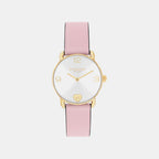 Elliot Women Quartz Silver Dial Analog Leather Watch 14000137