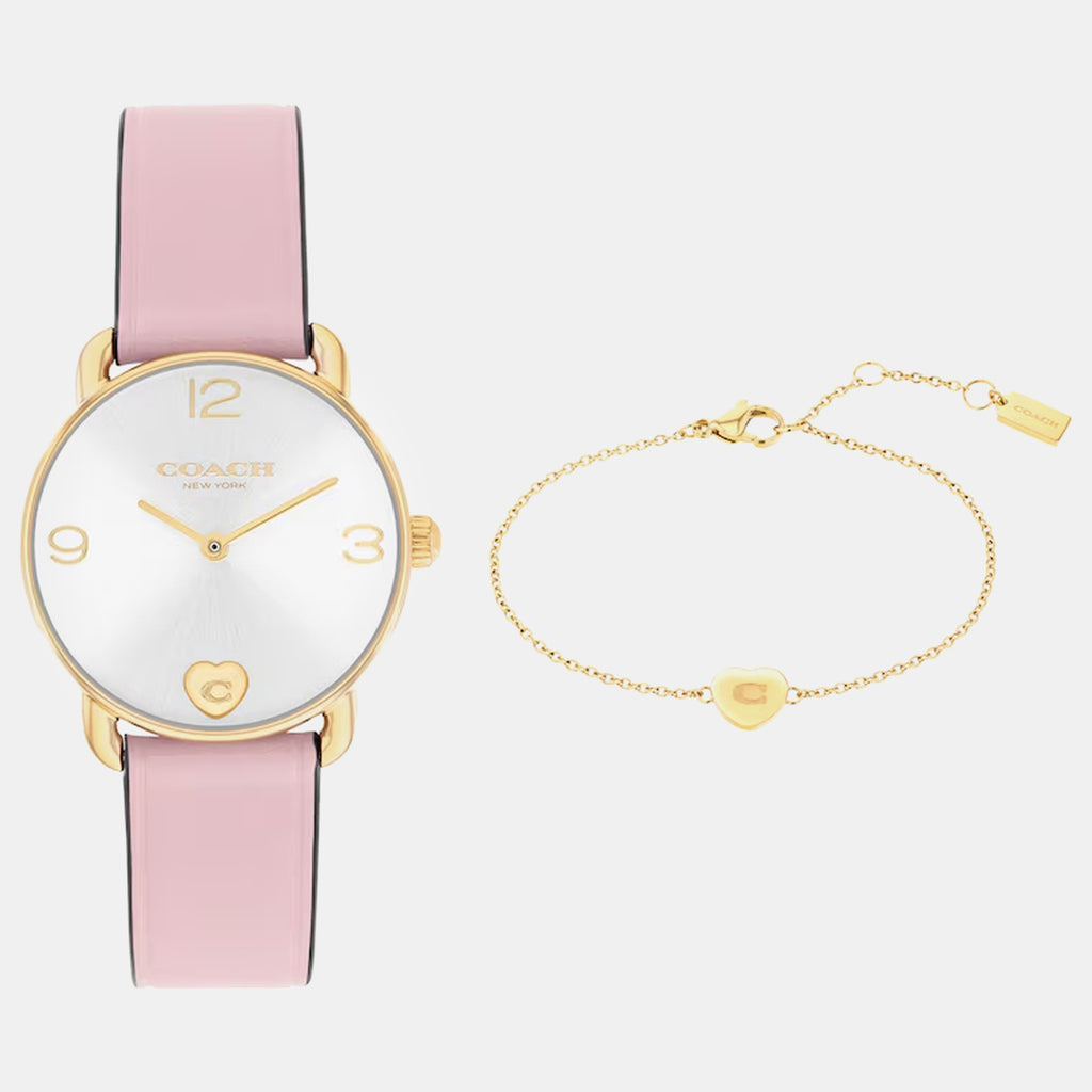 Elliot Women Quartz Silver Dial Analog Leather Watch 14000137