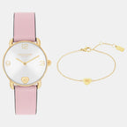 Elliot Women Quartz Silver Dial Analog Leather Watch 14000137
