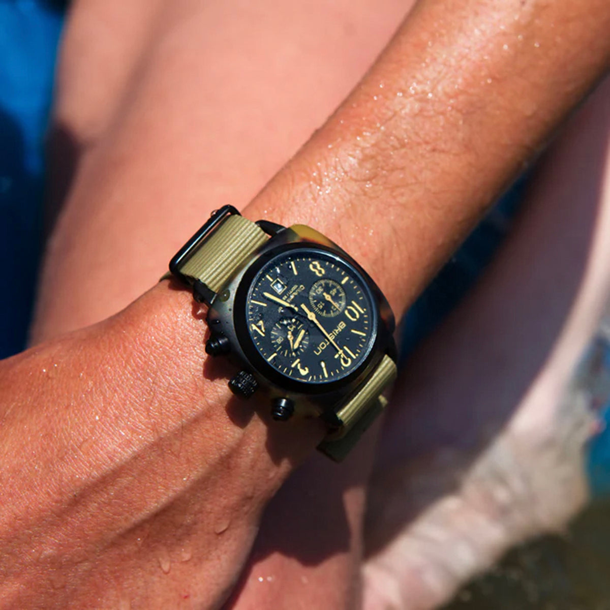 Clubmaster Classic Unisex Quartz Black Dial Chronograph NATO Watch 14140.PBAM.TS.5.NK