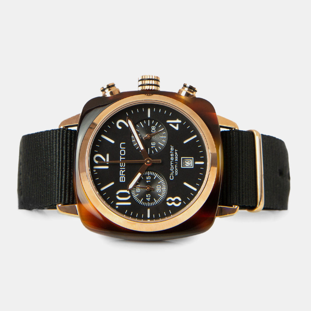 Clubmaster Classic Men Quartz Black Dial Chronograph NATO Watch 14140.PRA.T.1.NB